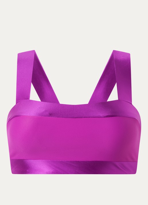 Goldbergh Plonge bandeau bikinitop met uitneembare vulling - voorkant violet
