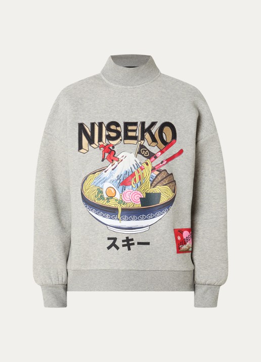 Goldbergh Ramen sweater met print - voorkant grijsmele