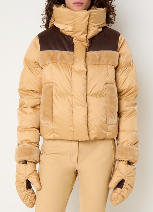Goldbergh Rin ski-jas met details van imitatiebont en capuchon