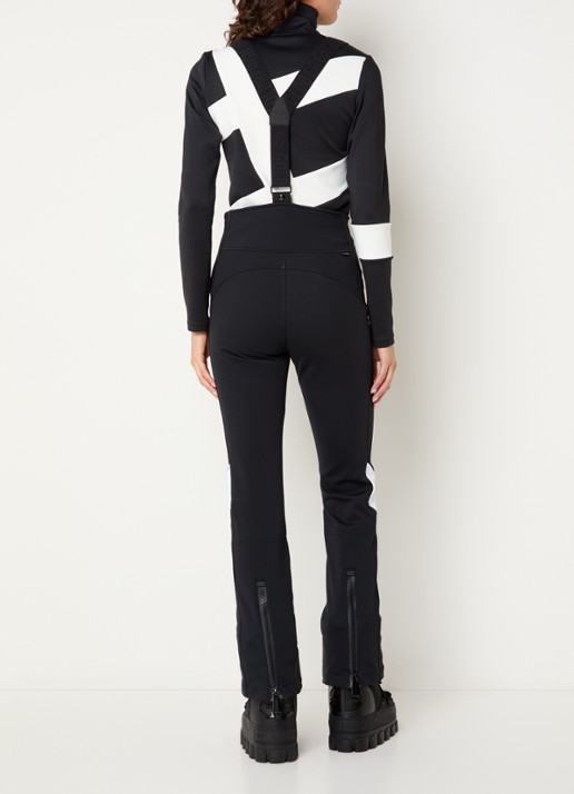 Goldbergh Shima high waist slim fit skibroek met ritskzakken - achterkant 5 zwart