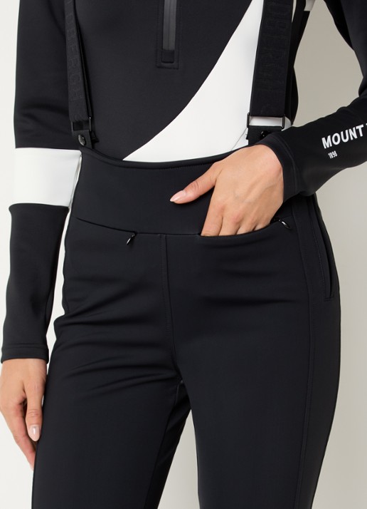 Goldbergh Shima high waist slim fit skibroek met ritskzakken - detail 4 zwart