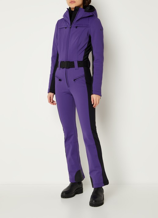 Goldbergh Softshell skipak met capuchon - voorkant 3 aubergine