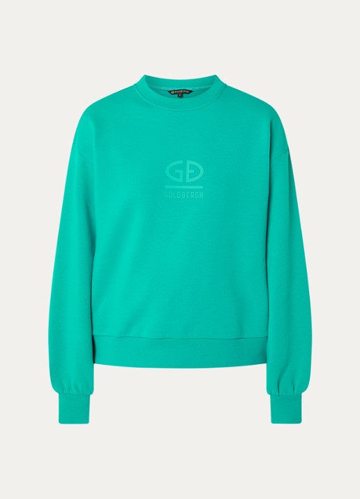Goldbergh Sweater met logo - voorkant 3 turquoise