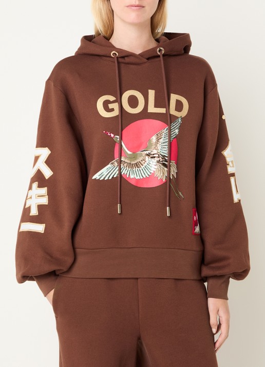 Goldbergh Tobu hoodie met logoprint en pailletten