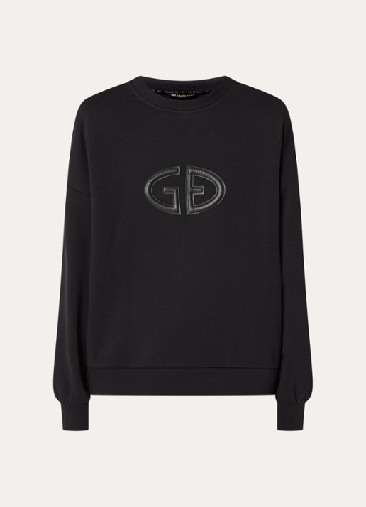 Goldbergh Tova sweater met logoborduring - voorkant 3 zwart