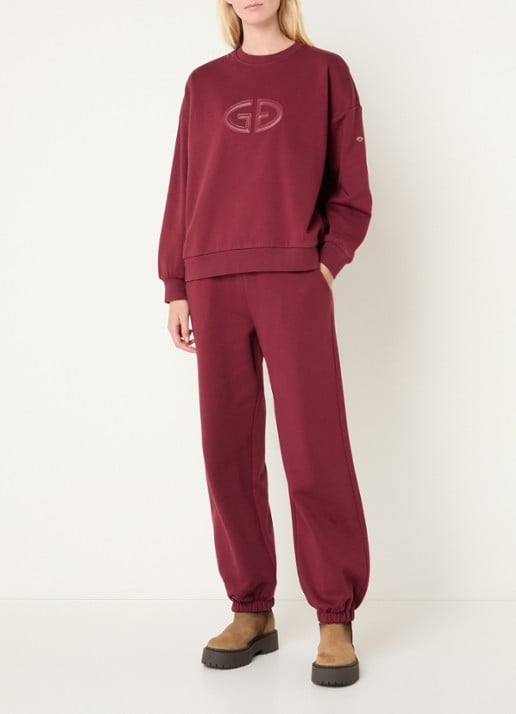 Goldbergh Tova sweater met logoborduring - voorkant 4 bordeauxrood