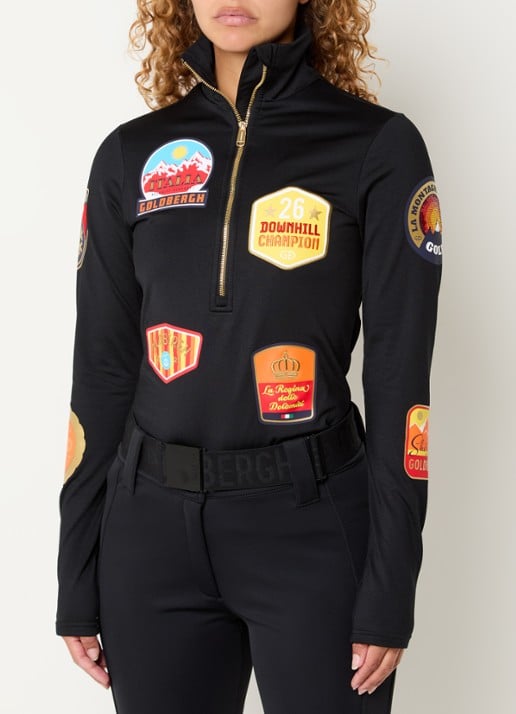 Goldbergh Triumph skipully met logoprint - detail zwart