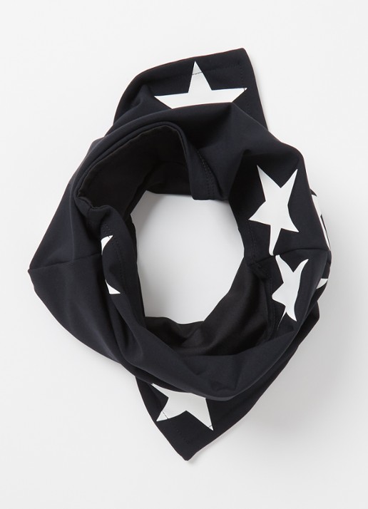 Goldbergh Twinkle colsjaal met sterrenprint - detail zwart
