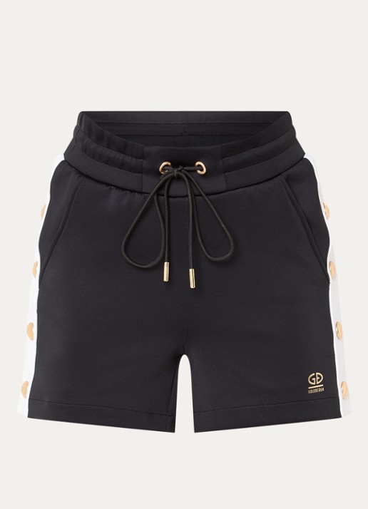 Goldbergh Vanna midi short met logo - voorkant 2 zwart