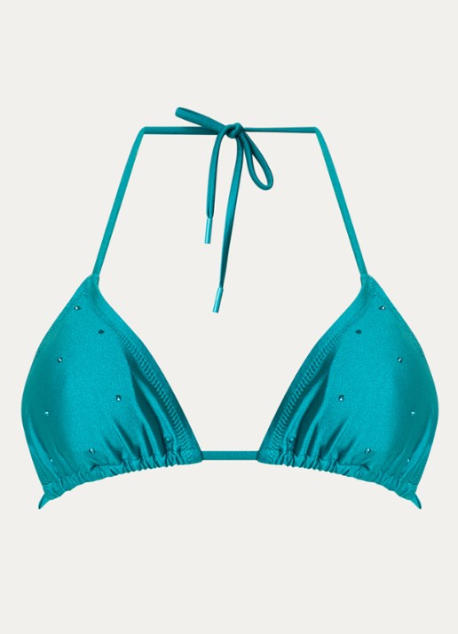 Goldbergh Velora triangel bikinitop met uitneembare vulling - voorkant zeegroen