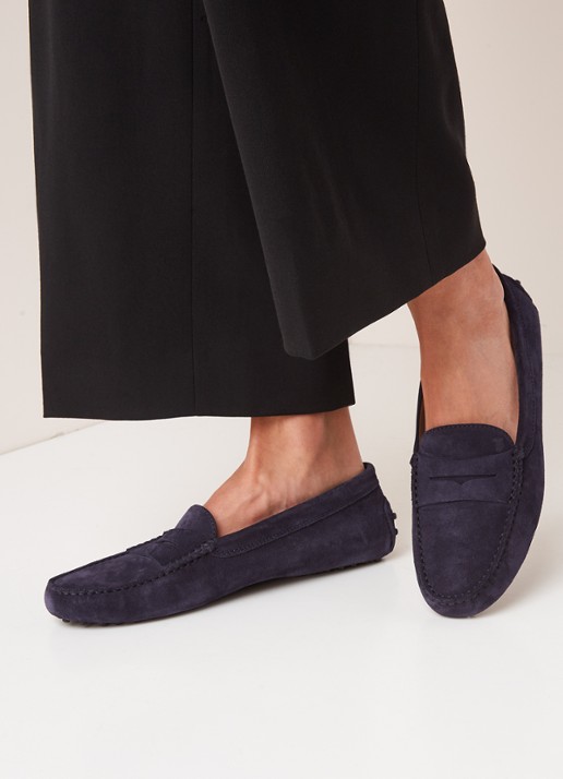 Gommini loafer van suède - voorkant 2 donkerblauw