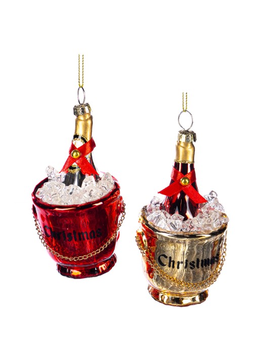 Goodwill Kerstfles in Koeler kersthanger 11 cm set van 2