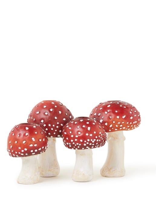 Goodwill Mushroom kandelaar 29,5 cm - voorkant steenrood