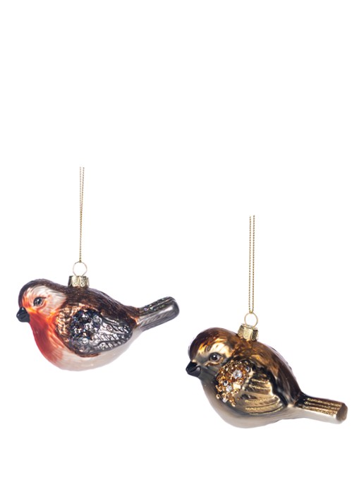 Goodwill Vogel kersthanger 10 cm set van 2