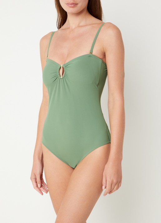 Gottex Corrigerend bandeau badpak met voorgevormde cups - voorkant 3 groen