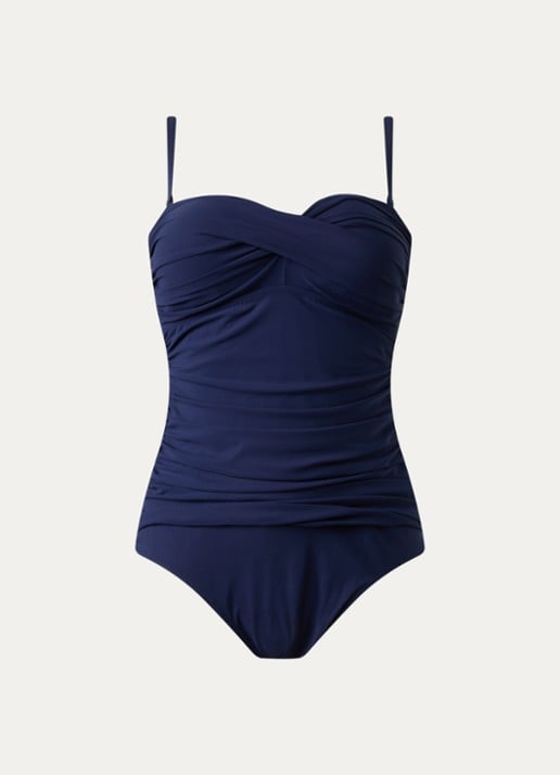Gottex Corrigerend bandeau badpak met voorgevormde cups - voorkant 2 donkerblauw
