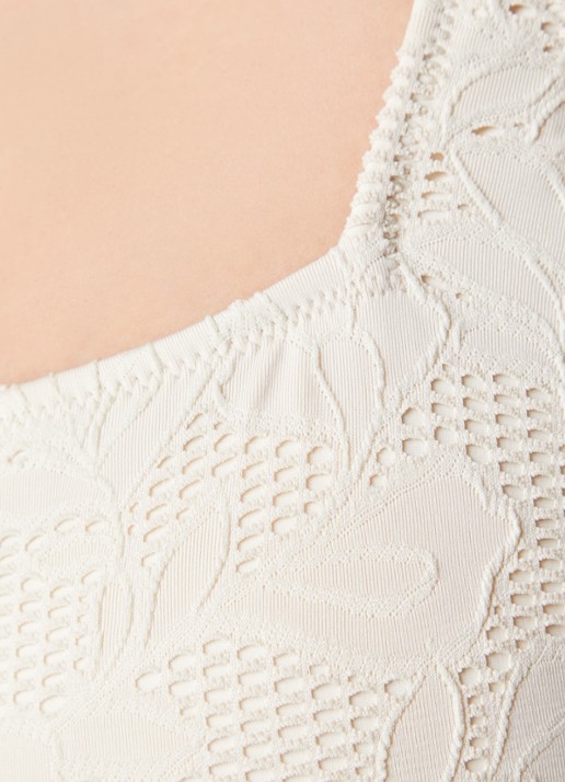 Gottex Voorgevormd badpak met borduring - detail 3 creme