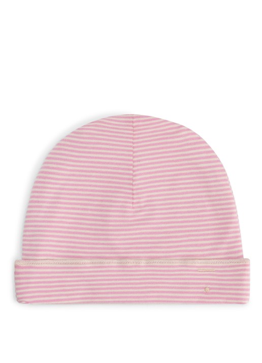 Gray Label Baby muts met streepprint - achterkant 2 lichtroze