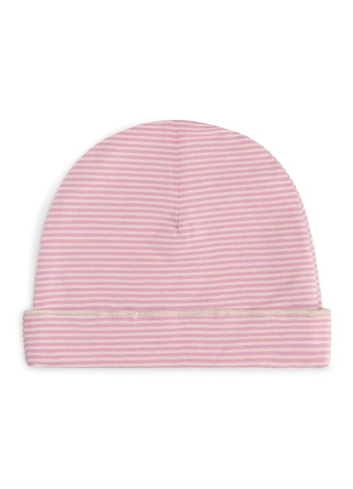 Gray Label Baby muts met streepprint - voorkant lichtroze
