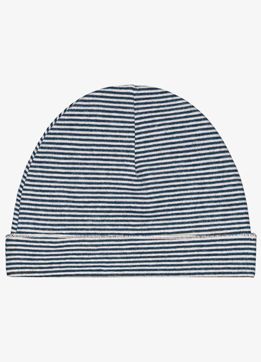 Gray Label Baby muts met streepprint - achterkant blauwgrijs