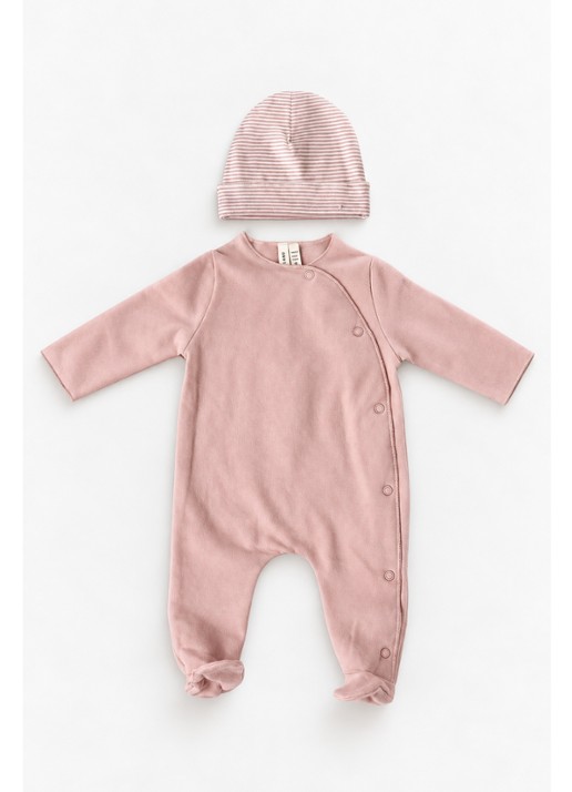 Gray Label Babypak en muts in giftset - voorkant 2 lichtroze