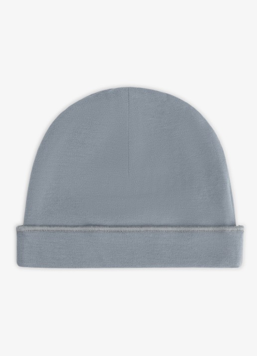 Gray Label Fijngebreide muts in katoenblend - achterkant grijs