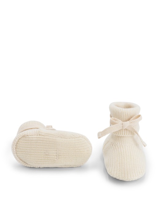 Gray Label Grofgebreide babyslofje van wol - voorkant 2 ivoor