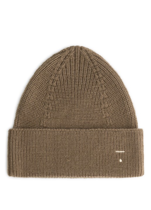 Gray Label Grofgebreide muts van merinowol - voorkant bruin