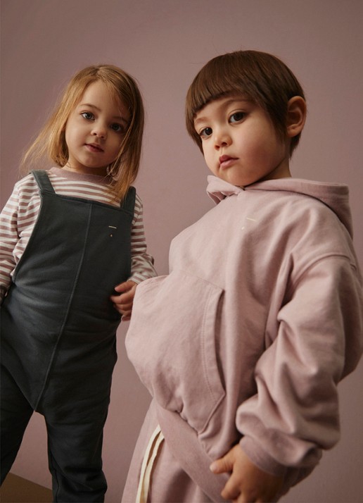 Gray Label Hoodie van katoen - detail berry-157 / roze