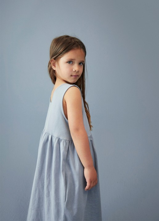 Gray Label Jurk met streepprint - detail 4 blauwgrijs