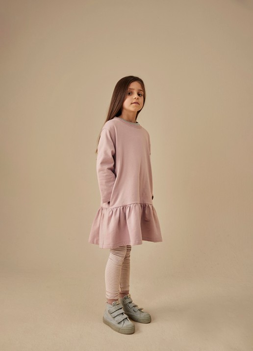 Gray Label Legging met streepprint - voorkant 3 berry - cream-158 / roze