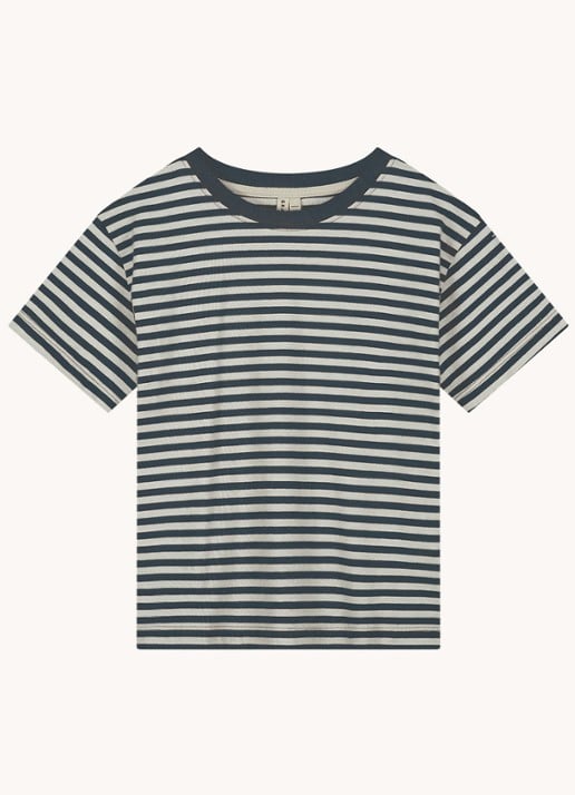 Gray Label Oversized T-shirt met ronde hals - voorkant staalblauw