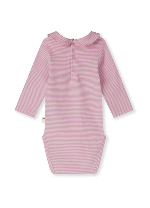 Gray Label Romper met kraag en streepprint - achterkant lichtroze