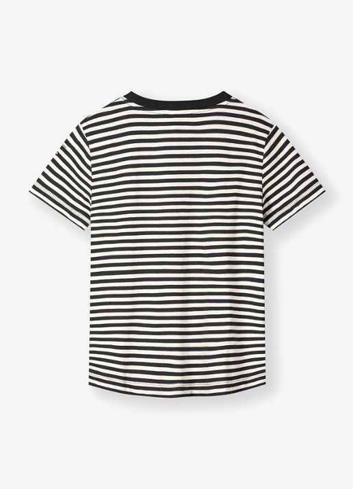 Gray Label T-shirt met streepprint - voorkant 2 zwart