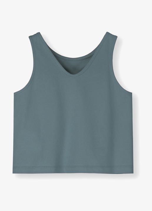 Gray Label Tanktop met streepprint - detail 3 blauwgrijs