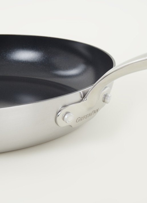 GreenPan Barcelona koekenpan Ø30 cm - detail zilver