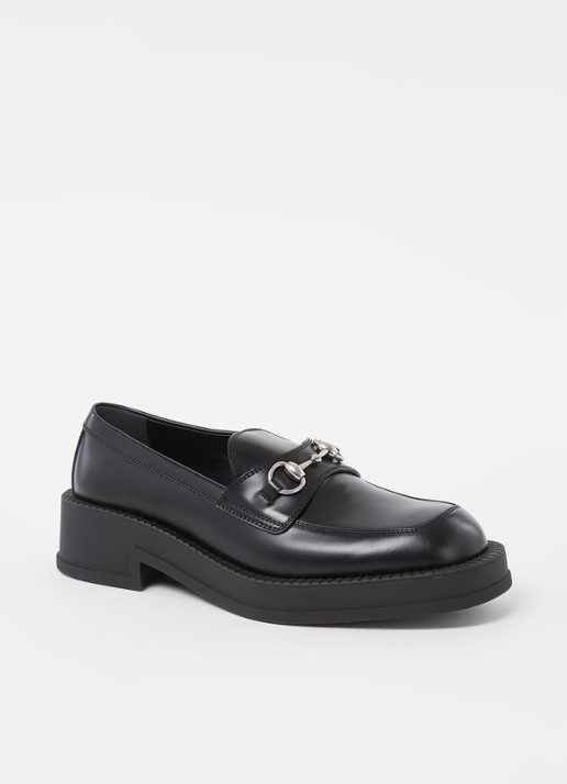 Gucci Genk loafer van leer  - voorkant 6 zwart