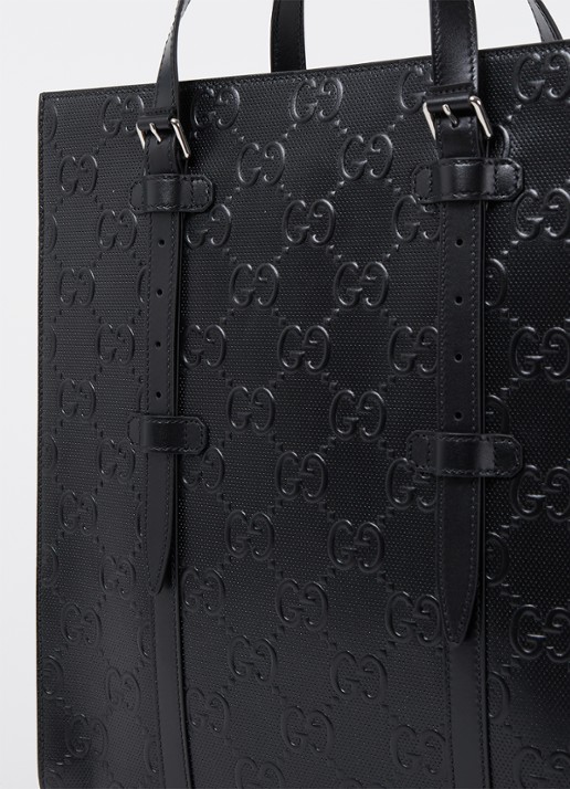 Gucci GG Tennis shopper van geperforeerd leer  - detail 4 zwart