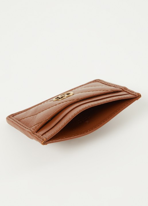 Gucci Marmont pasjeshouder van quilted leer - voorkant 3 bruin