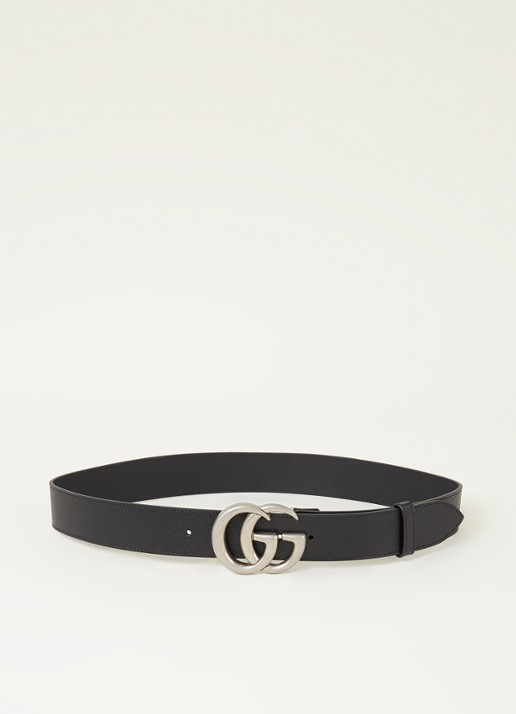 Gucci Marmont riem van leer - voorkant zwart
