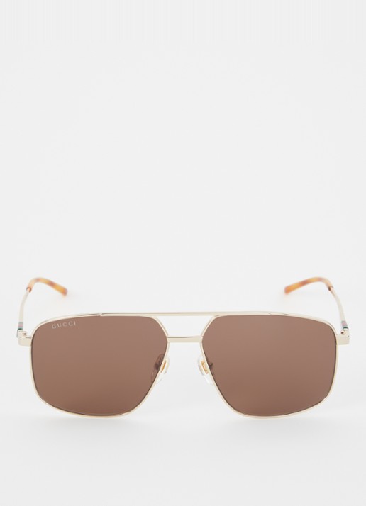 Gucci Piloten zonnebril GG1676S - detail goud