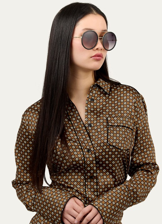 Gucci Retro zonnebril GG0061S - voorkant 5 zwart