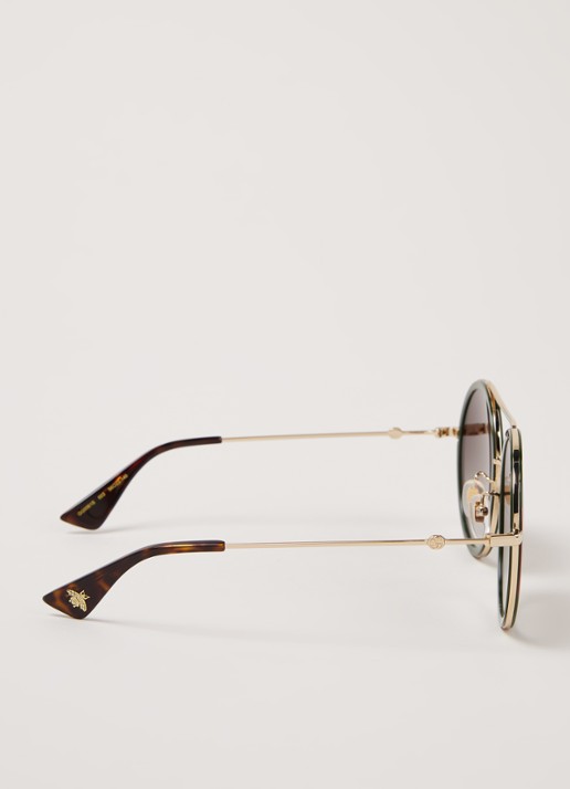 Gucci Retro zonnebril GG0061S - detail 2 donkergroen
