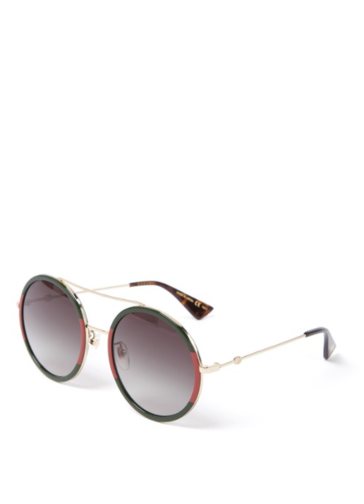 Gucci Retro zonnebril GG0061S - voorkant 4 donkergroen