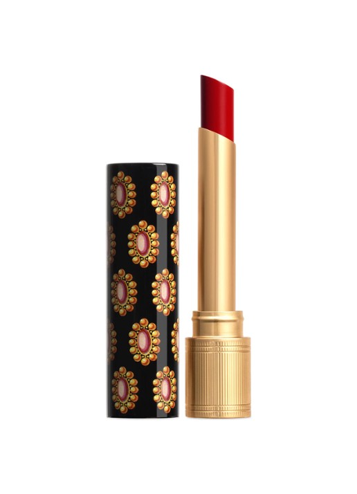 Gucci Rouge de Beauté Brillant Glow en Care - lipstick - voorkant 6 517 abby maroon red