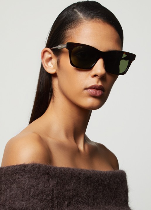 Gucci Wayfarer zonnebril GG1299S - voorkant 2 donkerbruin