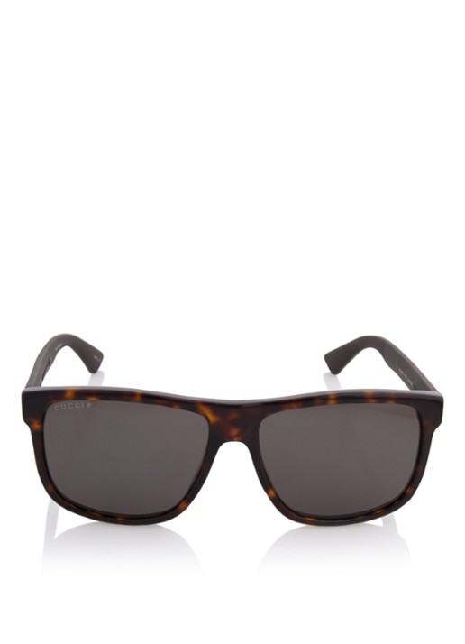 Gucci Zonnebril gepolariseerd GG0010S - voorkant 4 bruin