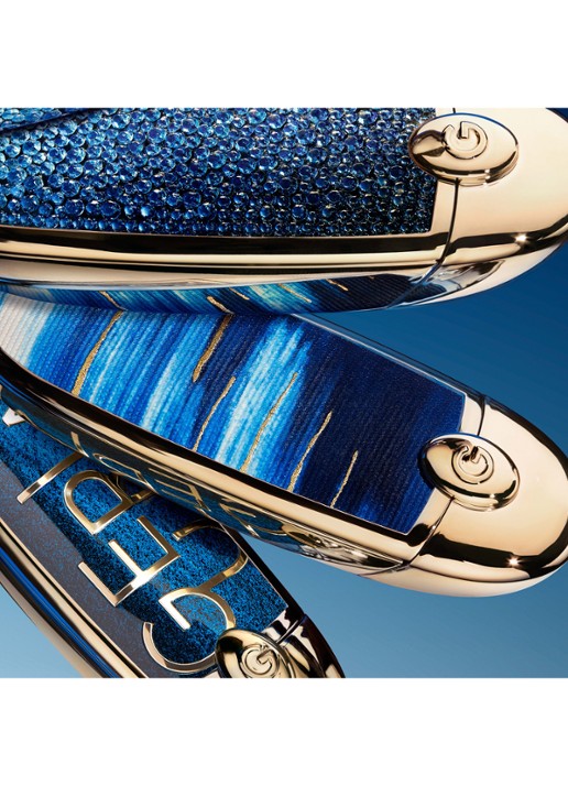 Guerlain Rouge G L’Heure Bleue Limited Edition - lipstick huls - detail 2 bleu astral