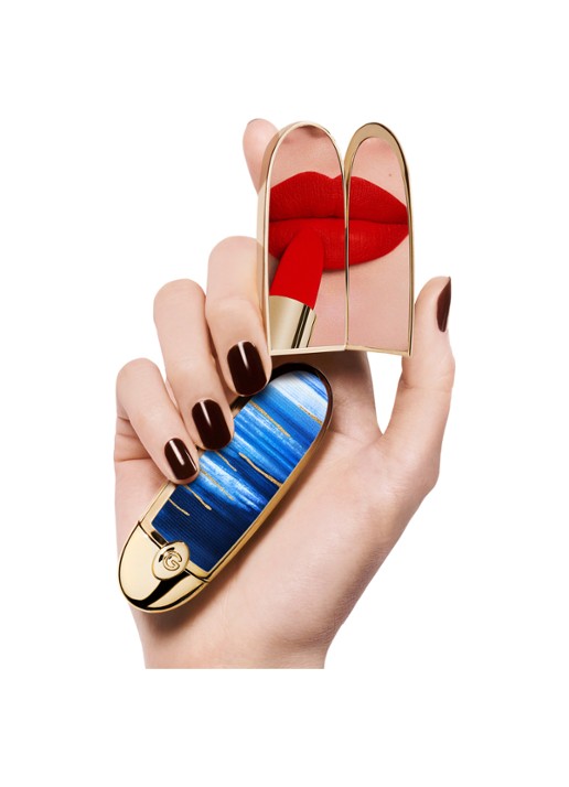 Guerlain Rouge G L’Heure Bleue Limited Edition - lipstick huls - voorkant 5 bleu rêverie