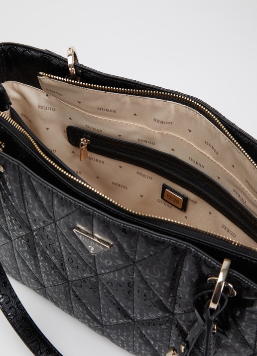 GUESS Aldina Noelle schoudertas met logoprint - detail 4 zwart